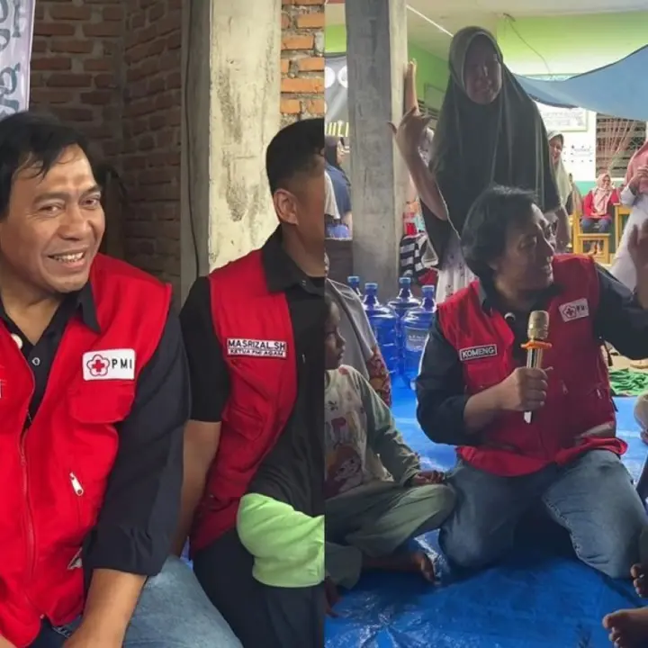 Komeng Jadi Relawan PMI, Aksi Hibur Korban Banjir Sumatera Barat Tuai Pujian