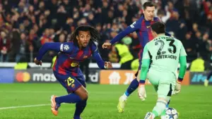 Brace Jules Kounde Antar Barcelona Raih Kemenangan 2-1 Atas Eintracht Frankfurt