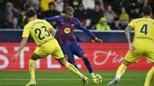 Raphinha dan Lamine Yamal Bawa Barcelona Raih Tiga Poin Penuh di Kandang Villarreal