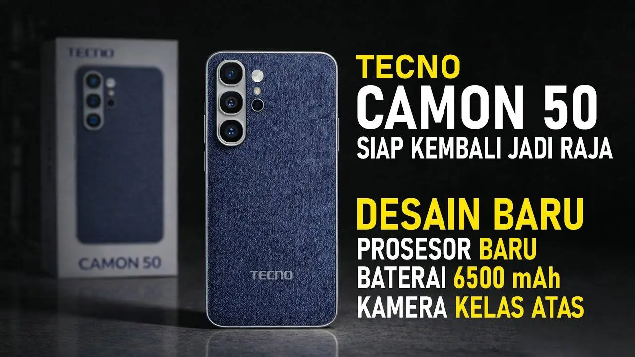 Tecno Camon 50 Siap Hadir dengan Desain Premium, Kamera OIS, Layar AMOLED Terang, dan Baterai Jumbo
