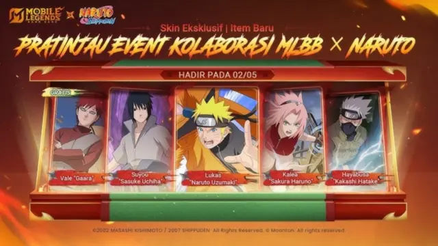 Premium Supply Naruto di Mobile Legends Cuma 2 Fase, Fase 3 Dipastikan Tidak Ada