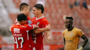 Bali United Unggul 2-0 Atas Bhayangkara FC di Babak Pertama Lewat Dua Gol Boris Kopitovic