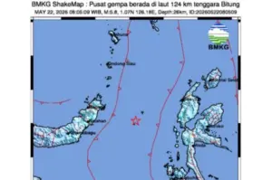 Gempa M 5,8 Guncang Tenggara Bitung, Sulawesi Utara
