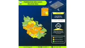 Prakiraan Cuaca Riau, 4 Mei 2026: Sejumlah Wilayah Berpotensi Hujan Sedang Hingga Lebat Disertai Petir dan Angin Kencang