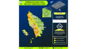 Prakiraan Cuaca Sumut, 5 Mei 2026: Sejumlah Wilayah Berpotensi Hujan Sedang Hingga Lebat Disertai Kilat/petir dan Angin Kencang