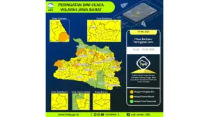 Prakiraan Cuaca Jawa Barat, 4 Mei 2026: Sejumlah Wilayah Berpotensi Hujan Sedang Hingga Lebat Disertai Kilat/petir dan Angin Kencang