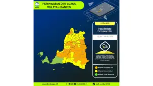 Peringatan Dini Cuaca BMKG: Sejumlah Wilayah di Banten Berpotensi Hujan Lebat disertai Petir