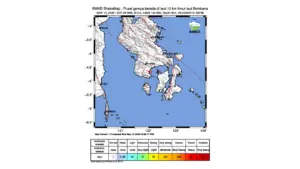 Gempa M 2,3 Guncang Timur Laut Bombana, Sulawesi Tenggara