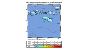 Gempa M 6,0 Guncang Barat Daya Wanokaka, Nusa Tenggara Timur