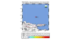 Gempa M 3,9 Guncang Timur Laut Tuban, Jawa Timur