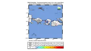 Gempa M 3,7 Guncang Utara Lombok Barat, Nusa Tenggara Barat