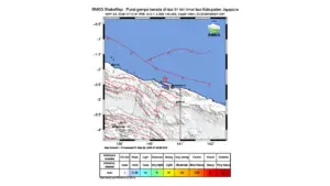 Gempa M 3,7 Guncang timur laut Kabupaten Jayapura, Papua