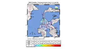 Gempa M 4,8 Guncang Utara Sigi, Sulawesi Tengah