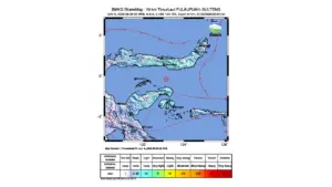 Gempa M 5,6 Guncang Timur Laut Pulau Puah, Sulawesi Tengah
