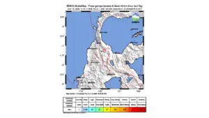 Gempa M 2,2 Guncang Timur Laut Sigi, Sulawesi Tengah