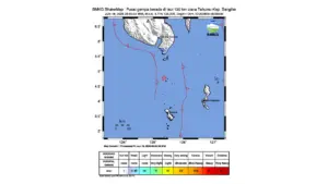 Gempa M 4,5 Guncang Laut Utara Tahuna, Sulawesi Utara