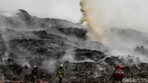 BNPB: 40% Area Kebakaran TPA Jatiwaringin Sudah Padam, Api Masih Menyala Hari Ke-6
